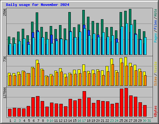 Daily usage for November 2024