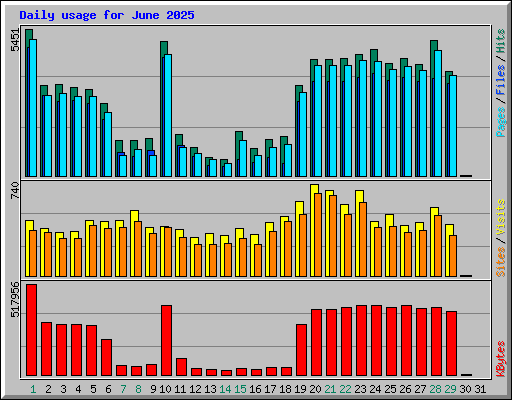Daily usage for June 2025