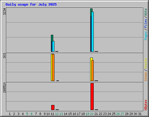 Daily usage for July 2025