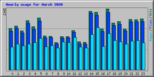 Hourly usage for March 2020