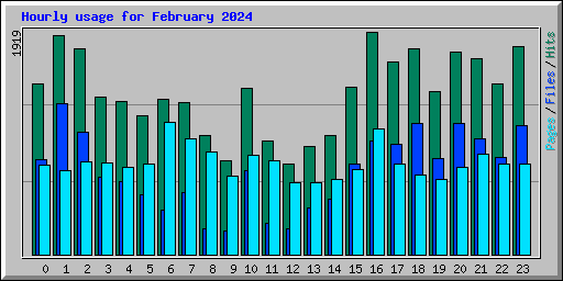 Hourly usage for February 2024