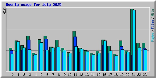 Hourly usage for July 2025